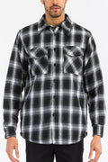Quilted Flannel Shirt Jacket with Chest Pockets