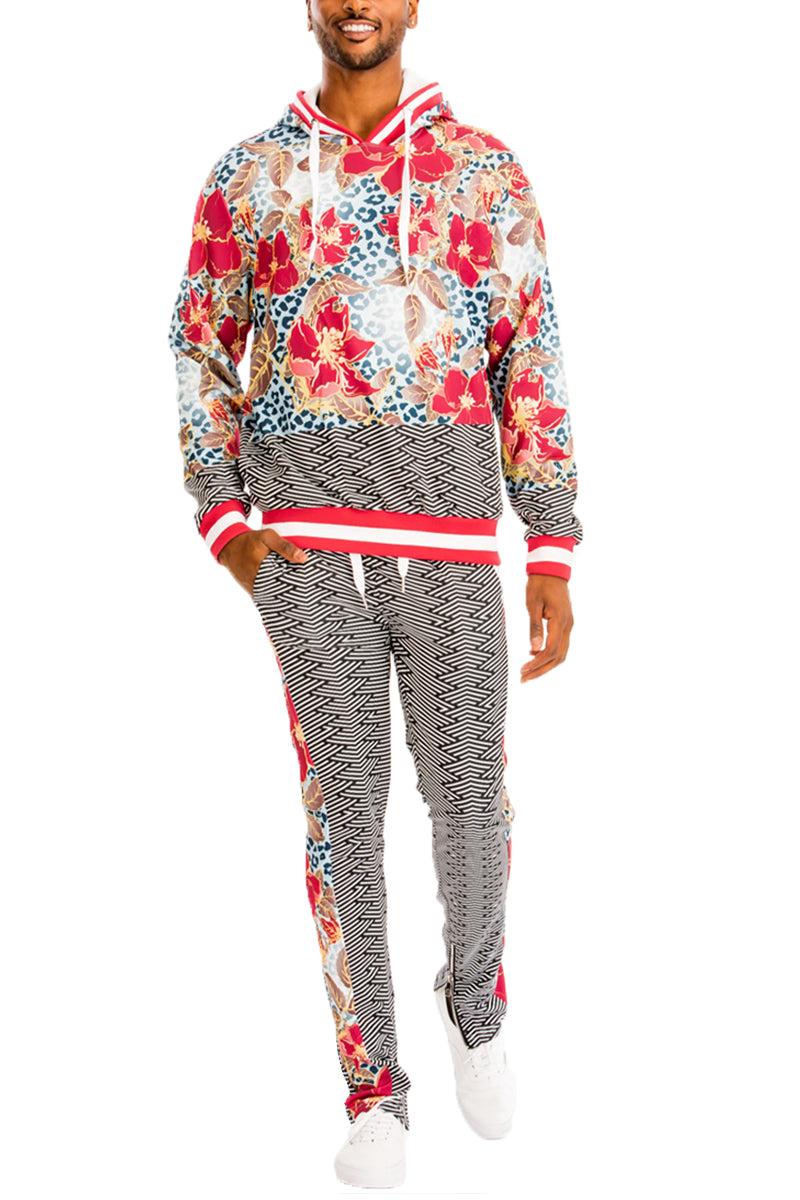 Print Track Set – Slim Fit Sweat Set with Ankle Zipper