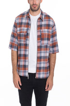 Corden Zip Up Flannel Shirt | Cotton-Poly Blend