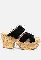 Gerd Block Heeled Suede Slip-On Sandal