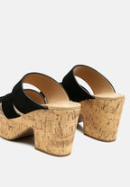 Gerd Block Heeled Suede Slip-On Sandal