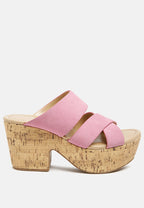 Gerd Block Heeled Suede Slip-On Sandal