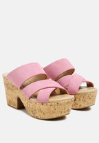 Gerd Block Heeled Suede Slip-On Sandal