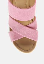 Gerd Block Heeled Suede Slip-On Sandal