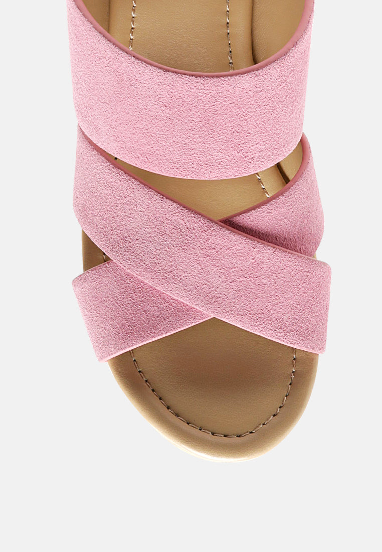 Gerd Block Heeled Suede Slip-On Sandal