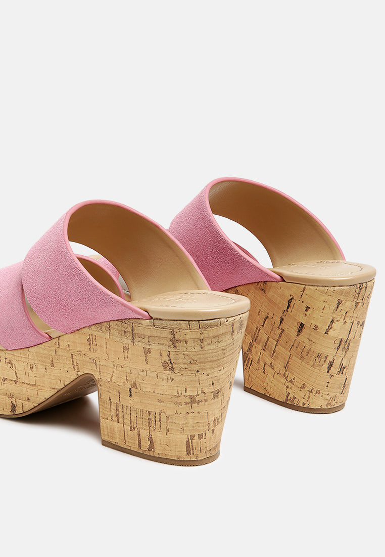 Gerd Block Heeled Suede Slip-On Sandal