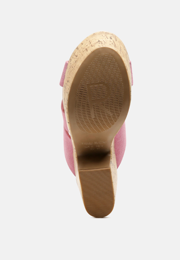 Gerd Block Heeled Suede Slip-On Sandal
