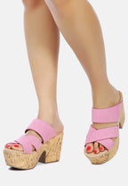 Gerd Block Heeled Suede Slip-On Sandal