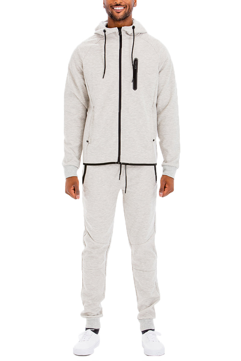 Solid Tech Sweat Set with Hoodie & Joggers