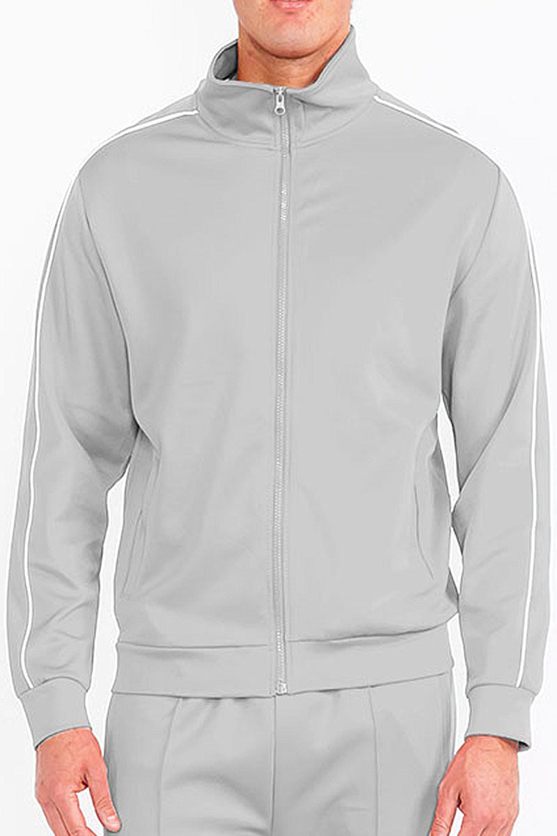 Stacked Flare Track Jacket with Side Piping & Zip Pockets