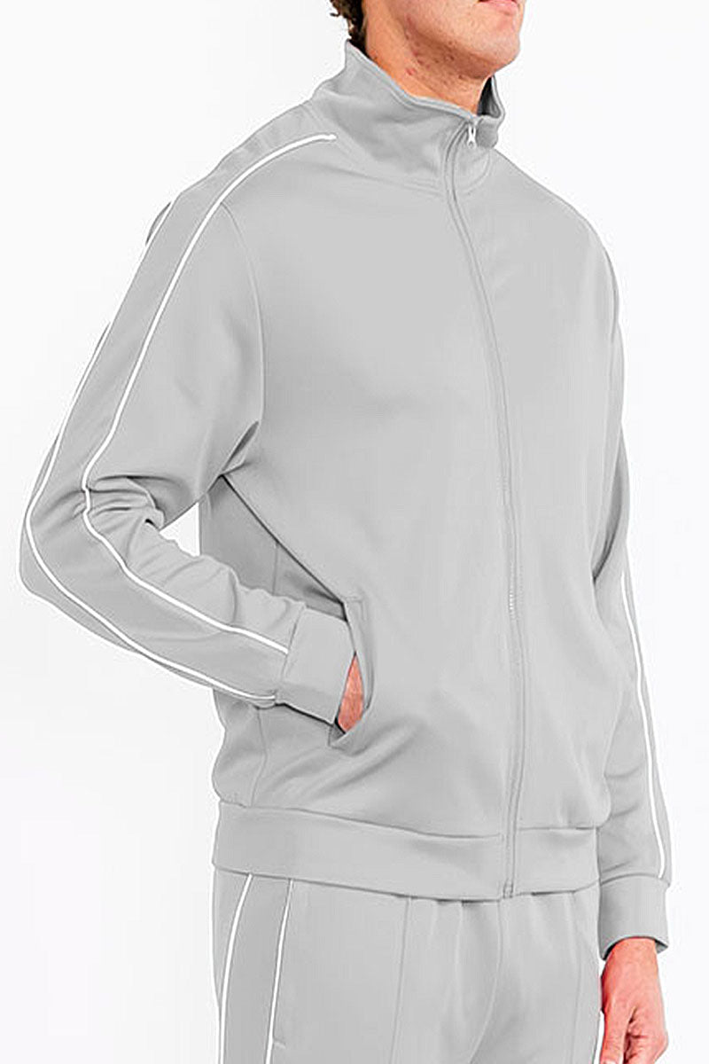 Stacked Flare Track Jacket with Side Piping & Zip Pockets