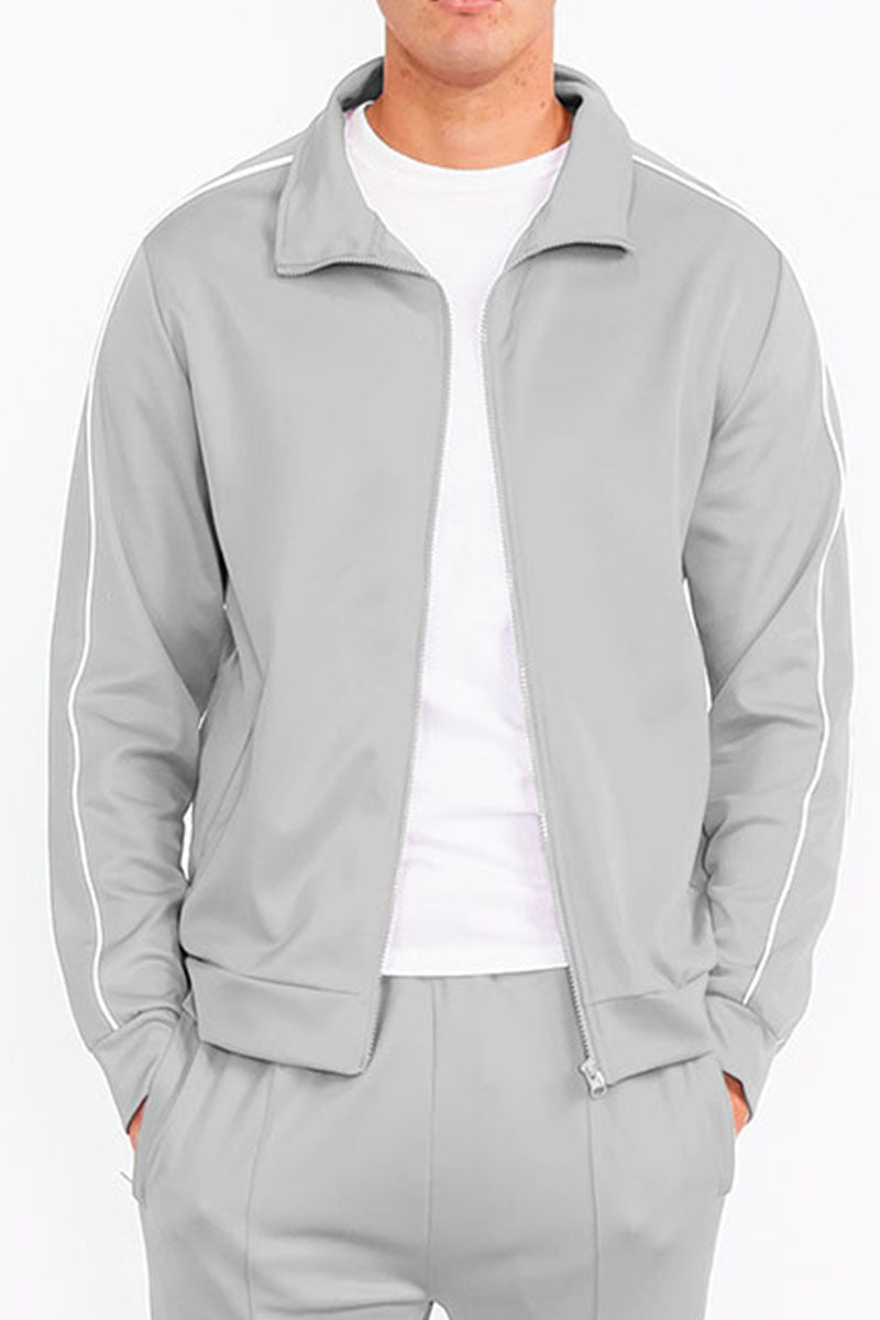Stacked Flare Track Jacket with Side Piping & Zip Pockets