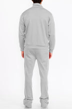 Stacked Flare Track Set with Collared Jacket & Zippered Pockets