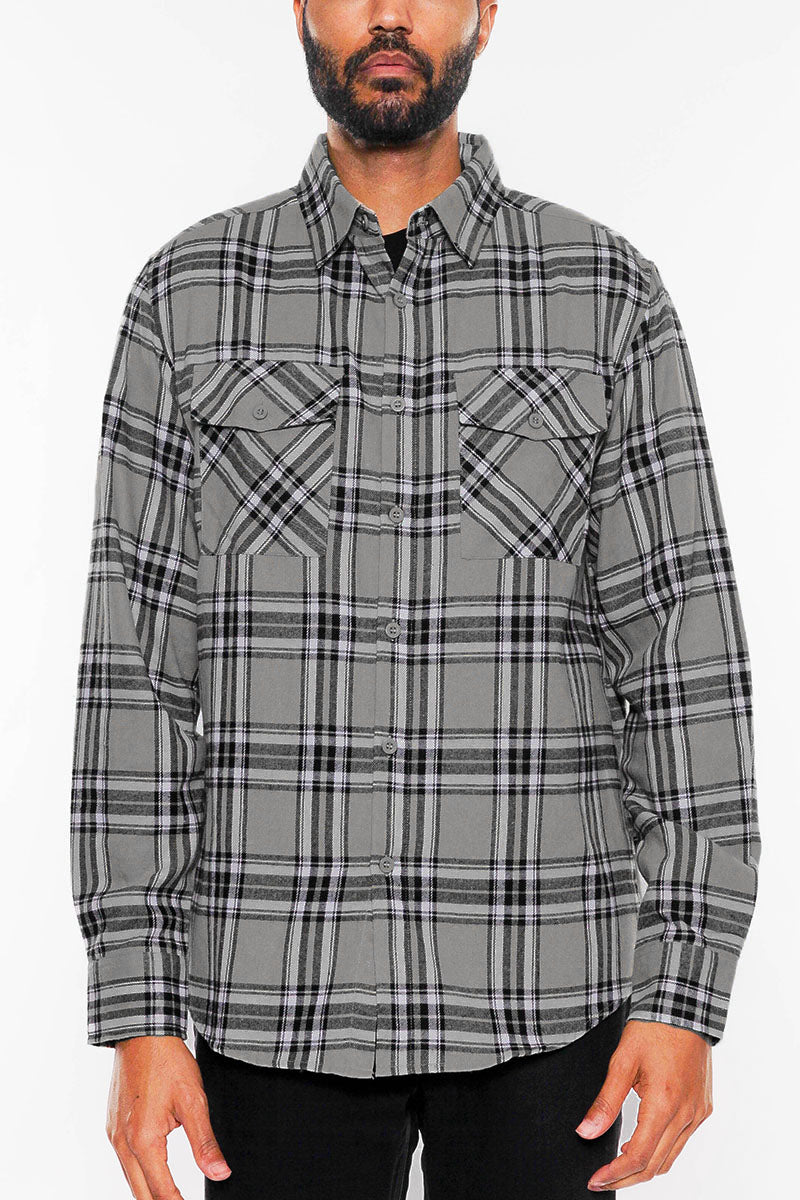 Men's Brushed Flannel Shirt – Cotton Blend