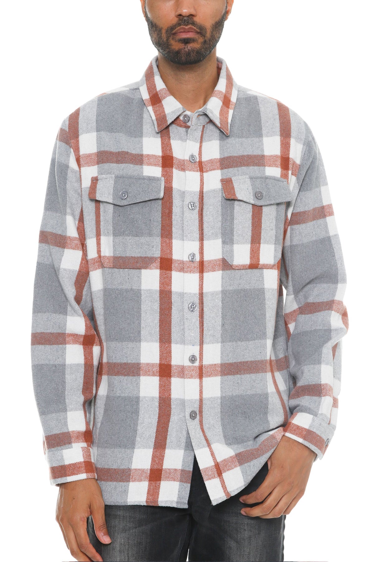 Woodridge Brushed Flannel Shacket – Long Sleeve Button-Up