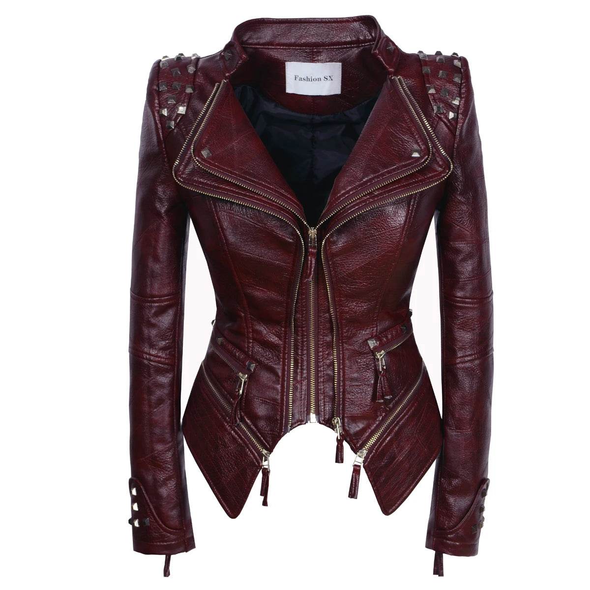 Denim Rivet Punk Slim Fit Jackets - VacationGrabs