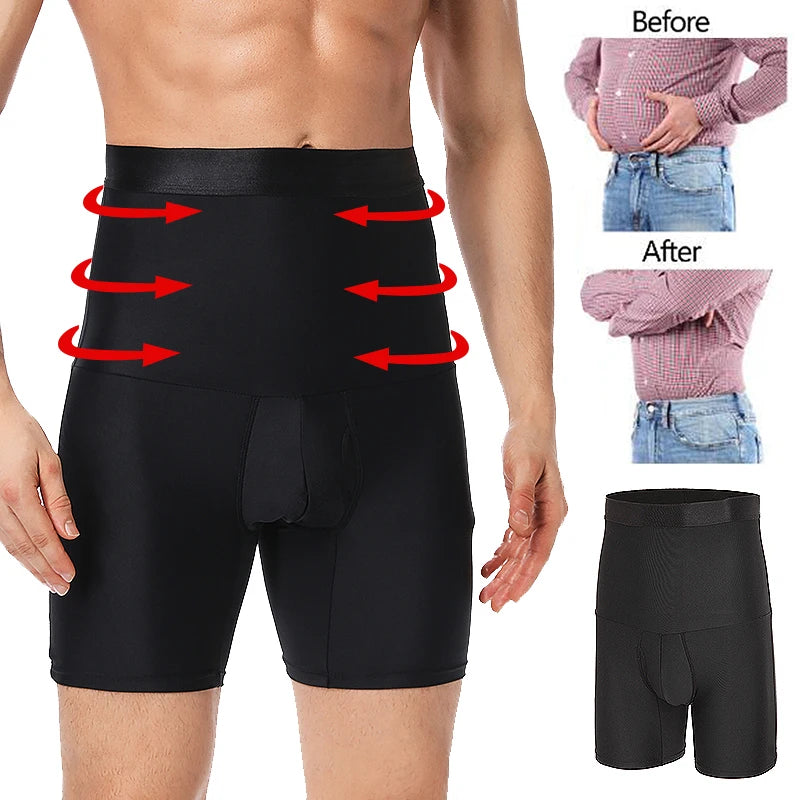 Men's High-Waist Tummy Control Shaper Boxer Briefs