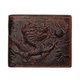 Fashion Genuine Leather Long Wallet 3D Dragon Embossed Men’s Purse - VacationGrabs