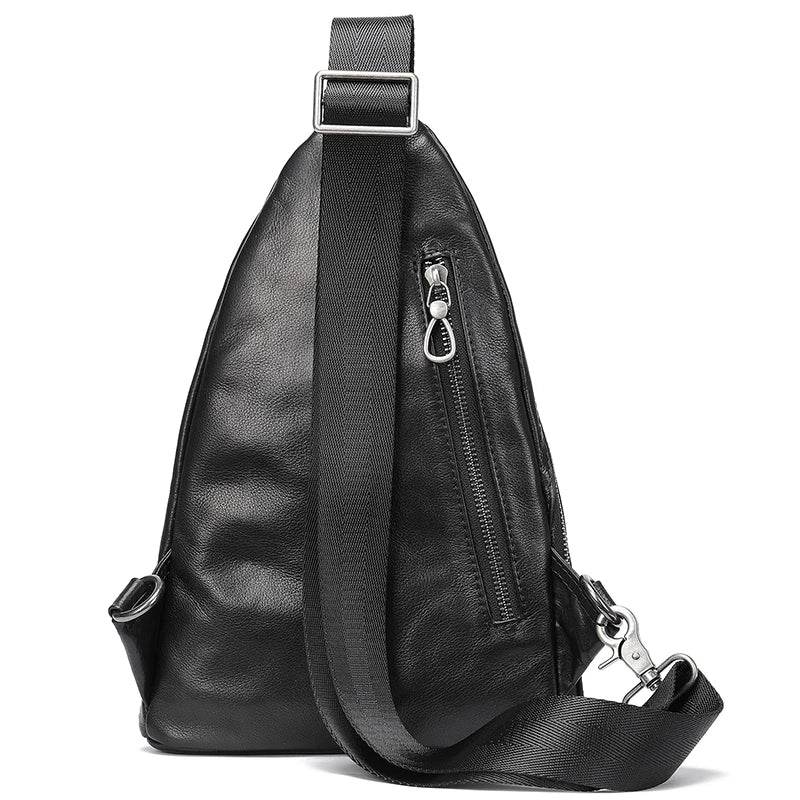 Design Men's Chest Bag Natural Cow Skin Summer Riding Crossbody - VacationGrabs