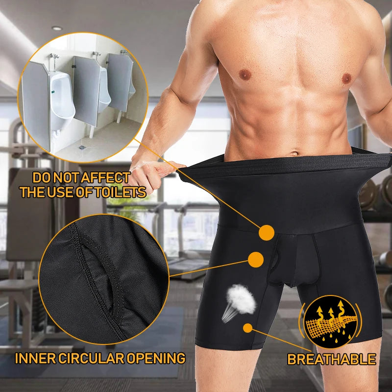 Men's High-Waist Tummy Control Shaper Boxer Briefs