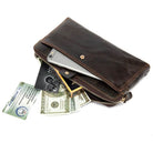 Large Capacity Cowhide Mobile Phone Bag Genuine Leather Clutch Purse - VacationGrabs