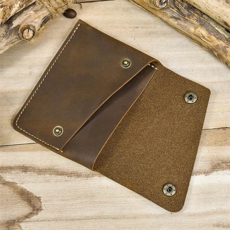 Crazy Horse Leather Wallet High Quality Slim Cardholder for Men - VacationGrabs