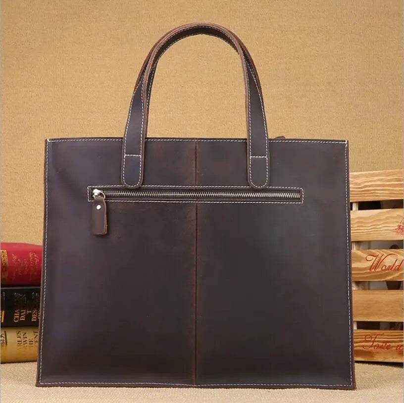 Leather Crossbody Bag for Men Women A4 Messenger Bag - VacationGrabs