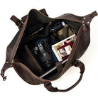 Vintage Genuine Leather Weekender Bag for Men Cowskin Travel Tote - VacationGrabs