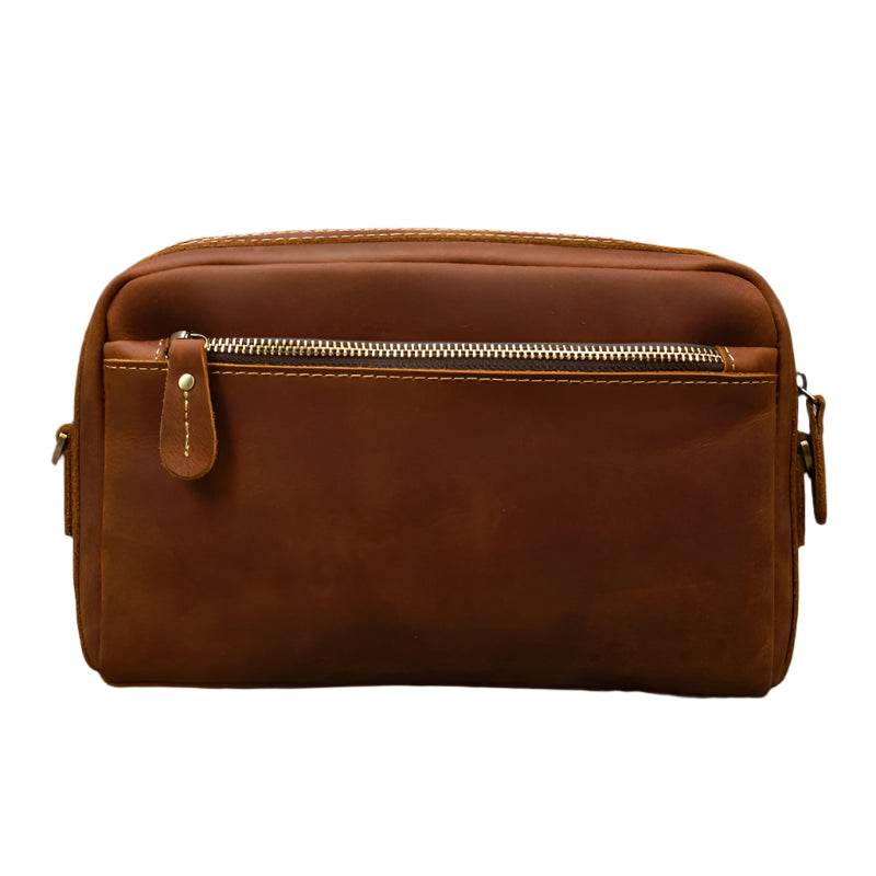 Large Capacity Leather Hand Clutch with Shoulder Strap - VacationGrabs