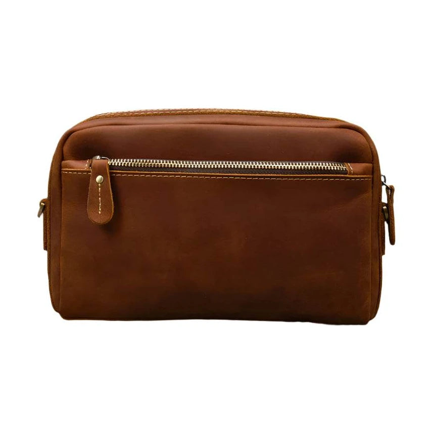 Large Capacity Leather Hand Clutch with Shoulder Strap - VacationGrabs