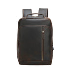 Crazy Horse Leather Laptop Backpack for Men Business School - VacationGrabs