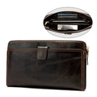 Large Capacity Cowhide Mobile Phone Bag Genuine Leather Clutch Purse - VacationGrabs