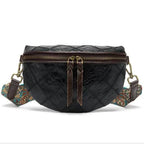 Boho Style Leather Waist Bag for Women Crossbody Chest Bag - VacationGrabs