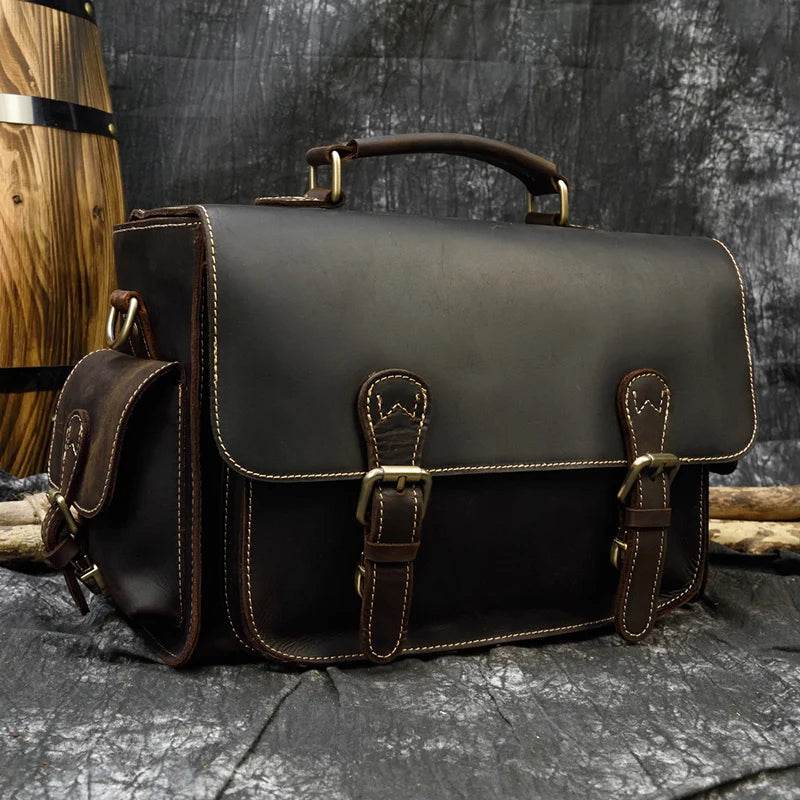 Vintage Leather Satchel Camera Bag for Professional Photographers - VacationGrabs