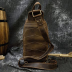 Men's Vintage Genuine Leather Sling Bag | Cowhide Crossbody