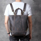 Leather Sling Bag Dual Use Crazy Horse Men’s Travel Daypack - VacationGrabs