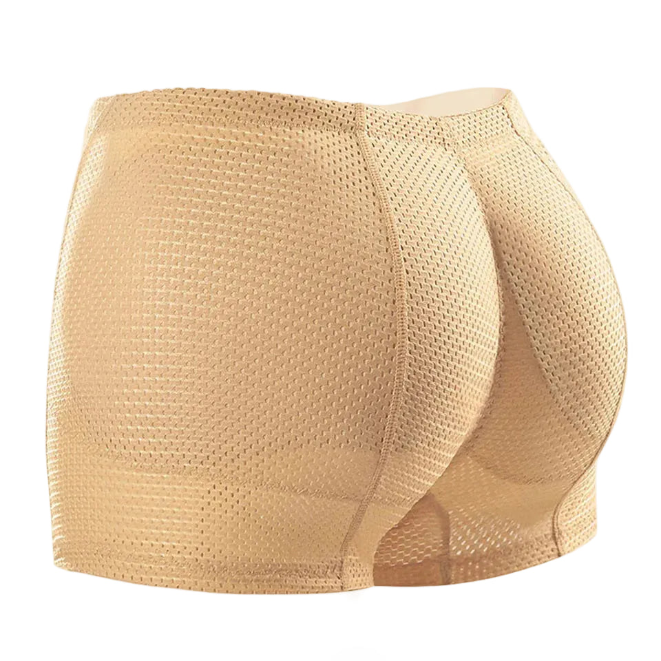 Beige shapewear shorts on a white background with 'Wecerry' brand logo.