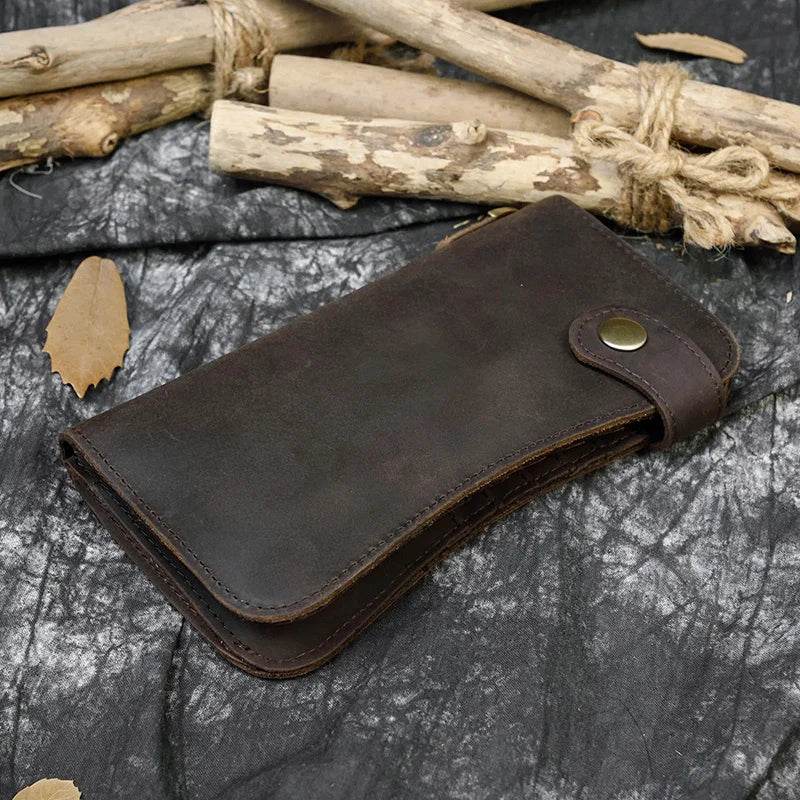 Super Quality Leather Wallet with Iron Chain for Men Bifold Card Wallet - VacationGrabs