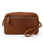 Vintage Leather Day Clutch with Shoulder Strap for Men & Women - VacationGrabs