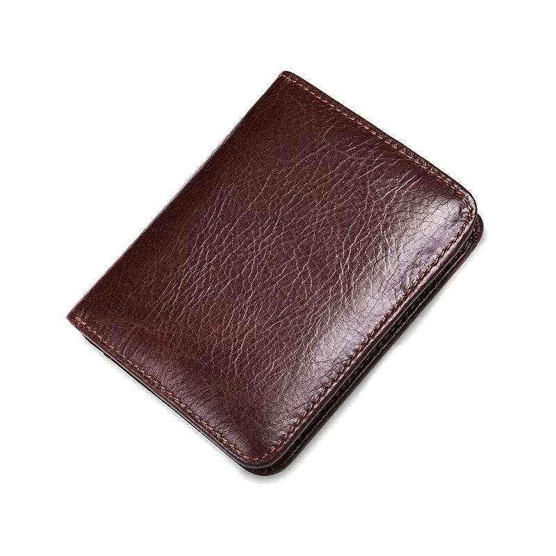 Soft Leather Short Wallet for Men RFID Coin Purse Small Wallet - VacationGrabs