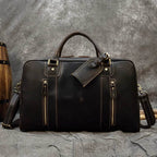 Vintage Crazy Horse Leather Duffle Bag – Fashion Handbag - VacationGrabs