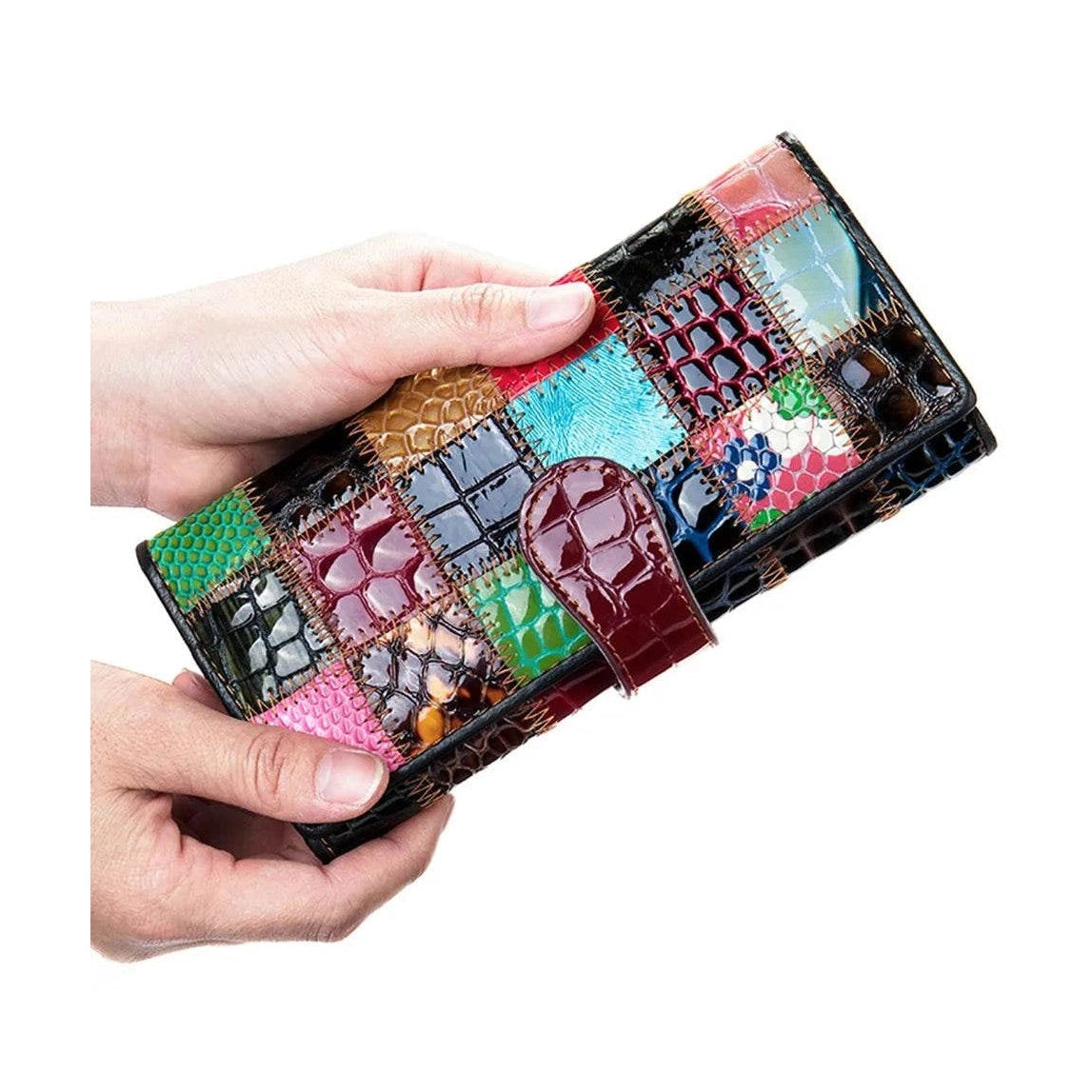 Fashionable Women’s Colorful Leather Wallet Clutch Card Holder - VacationGrabs