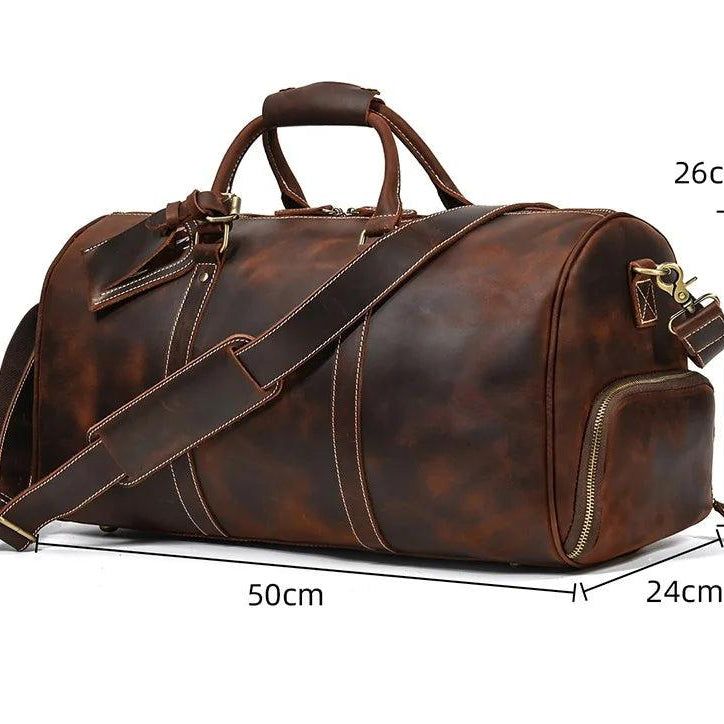 Luggage & Bags - Duffel Duffel Bag for Men Crazy Horse Leather
