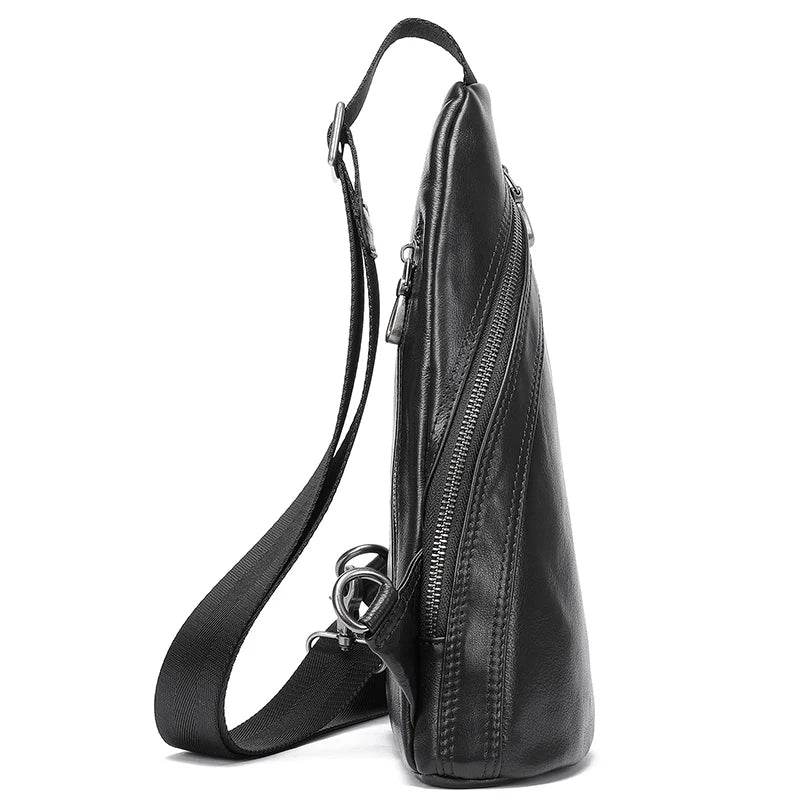 Design Men's Chest Bag Natural Cow Skin Summer Riding Crossbody - VacationGrabs