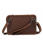 Fashion Men's Genuine Leather File Document Bags with Wrist Sling - VacationGrabs