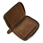 Black Soft Genuine Leather Short Wallet with Coin Pocket & Photo Holder - VacationGrabs