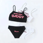 Two piece set Fashion COME HERE DADDY Letter Print Tank Top Sexy Sleeveless Summer Harajuku Kawaii Cropped Feminino Bikini 2023