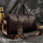 Personalized Leather Duffel Bags Purple Blue Brown Black - VacationGrabs