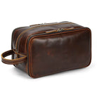 Genuine Leather Toiletry Bag for Men and Women - VacationGrabs