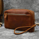 Large Capacity Leather Hand Clutch with Shoulder Strap - VacationGrabs